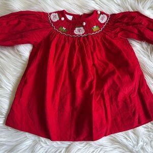 Edgehill Collection Santa Red Dress Size 3 Months Baby Holiday Dress Outfit
